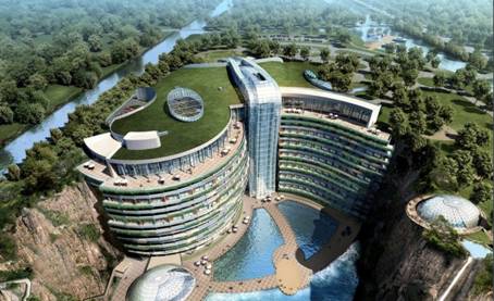 世界建筑奇迹“深坑酒店”钢结构工程花落杭萧 世界建筑奇迹“深坑酒店”钢结构工程花落杭萧