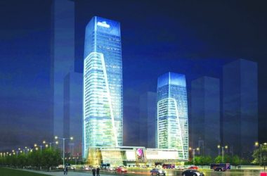 中国首座全钢结构双子塔建筑封顶-BIM建筑网