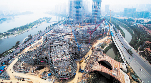 梅溪湖国际文化艺术中心主体钢结构将封顶 梅溪湖国际文化艺术中心主体钢结构将封顶