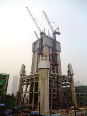 中国结构第一高楼117大厦核心筒结构封顶 BIM保驾护航 中国结构第一高楼117大厦核心筒结构封顶 BIM保驾护航