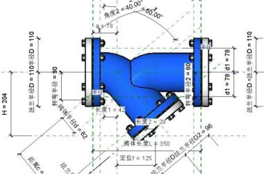 Y型过滤器族-法兰式/自适应族,BIM参数化Revit族-BIM建筑网