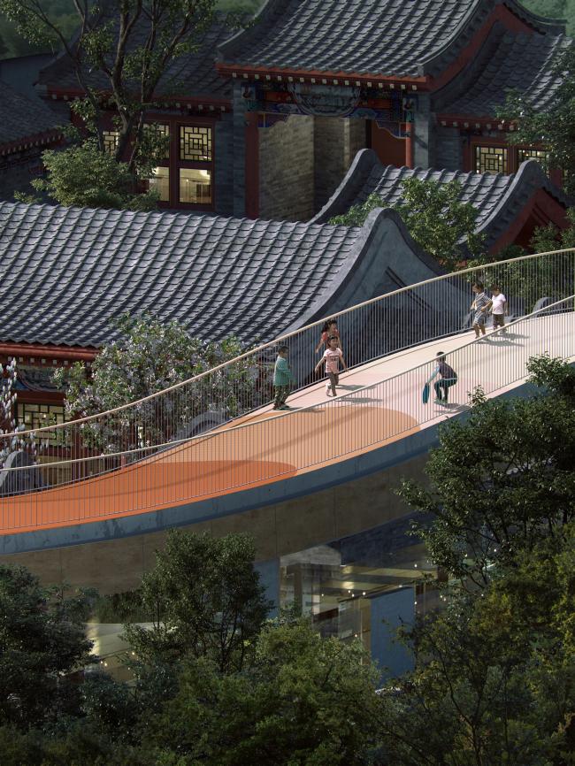 BIM建筑|MAD为北京四合院设计漂浮屋顶幼儿园,孩子们可以“上房揭瓦”啦 BIM建筑|MAD为北京四合院设计漂浮屋顶幼儿园,孩子们可以“上房揭瓦”啦