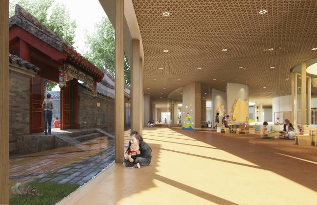 BIM建筑|MAD为北京四合院设计漂浮屋顶幼儿园,孩子们可以“上房揭瓦”啦 BIM建筑|MAD为北京四合院设计漂浮屋顶幼儿园,孩子们可以“上房揭瓦”啦