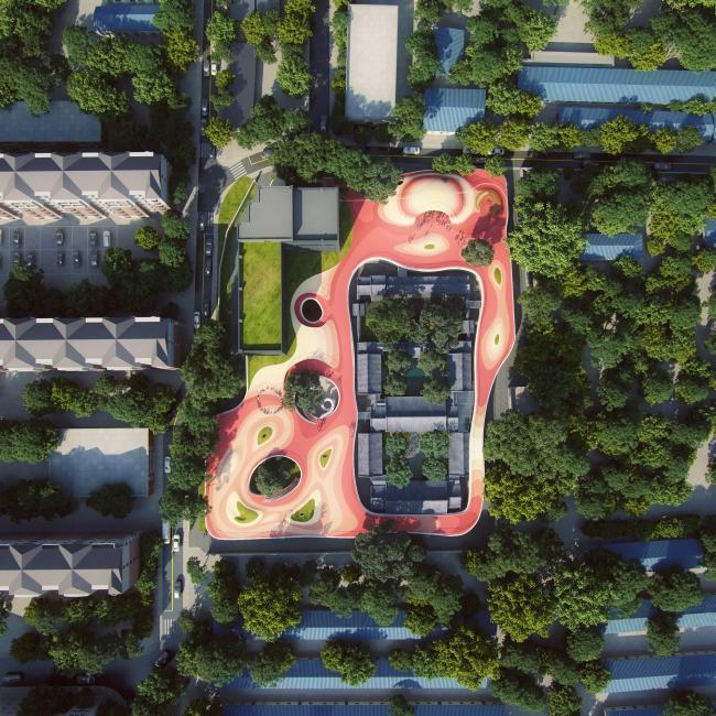 BIM建筑|MAD为北京四合院设计漂浮屋顶幼儿园,孩子们可以“上房揭瓦”啦 BIM建筑|MAD为北京四合院设计漂浮屋顶幼儿园,孩子们可以“上房揭瓦”啦