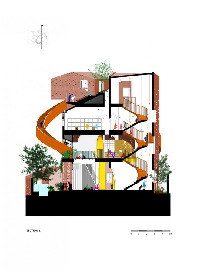 BIM建筑|用红砖构建起俏皮的空间,好像一座宏大乐高的Chuon Chuon Kim 2幼儿园 BIM建筑|用红砖构建起俏皮的空间,好像一座宏大乐高的Chuon Chuon Kim 2幼儿园