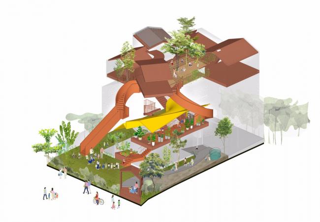 BIM建筑|用红砖构建起俏皮的空间,好像一座宏大乐高的Chuon Chuon Kim 2幼儿园 BIM建筑|用红砖构建起俏皮的空间,好像一座宏大乐高的Chuon Chuon Kim 2幼儿园