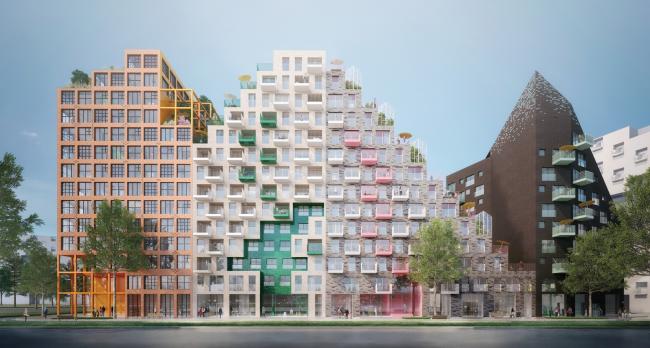 BIM建筑|阿姆斯特丹具有将来主义颜色的室第区 BIM建筑|阿姆斯特丹具有将来主义颜色的室第区