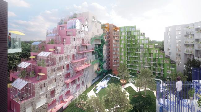 BIM建筑|阿姆斯特丹具有将来主义颜色的室第区 BIM建筑|阿姆斯特丹具有将来主义颜色的室第区