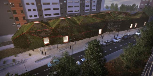 BIM建筑|仿佛一艘“绿色飞船”——马德里市政藏书楼计划 / 3GATTI BIM建筑|仿佛一艘“绿色飞船”——马德里市政藏书楼计划 / 3GATTI
