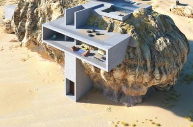 BIM建筑|“岩石中的屋子”:混凝土板的有机几何切割-BIM建筑网