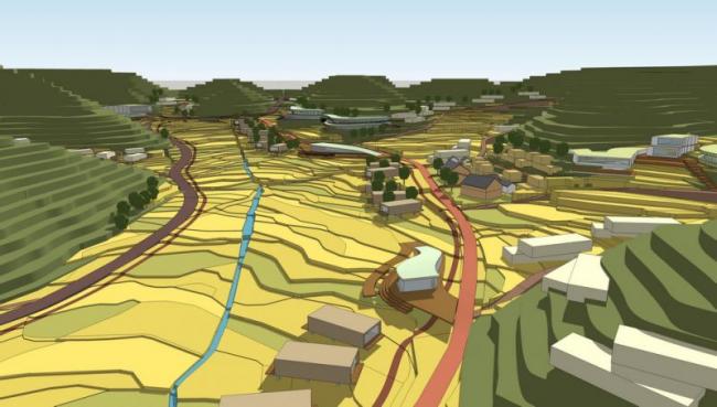 Sketchup规划模型|高差场地 Sketchup规划模型|高差场地