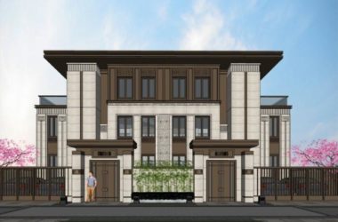 Sketchup别墅模型|双拼别墅，花园洋房，现代风格-BIM建筑网