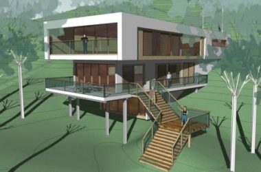 Sketchup别墅模型|山地独栋别墅，现代风格-BIM建筑网