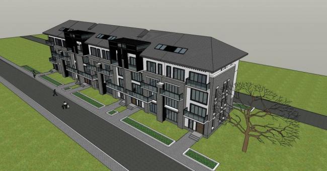 Sketchup别墅模型|联排别墅,中式风格 Sketchup别墅模型|联排别墅,中式风格