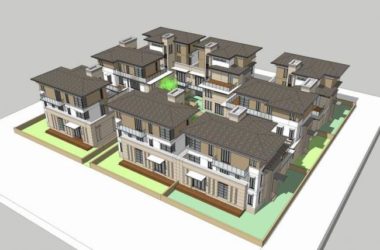 Sketchup别墅模型|合院别墅，草原风-BIM建筑网