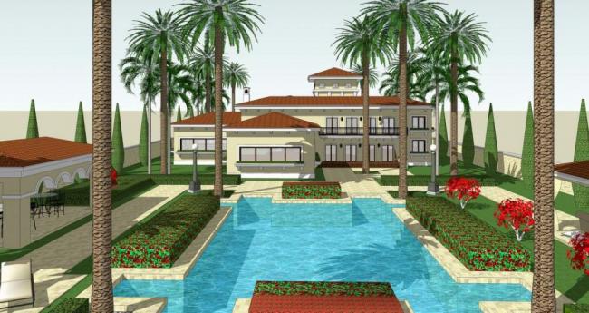 Sketchup别墅模型|独栋别墅,西班牙风格 Sketchup别墅模型|独栋别墅,西班牙风格