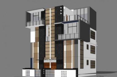 Sketchup别墅模型|农村自建房，双拼别墅，现代风格-BIM建筑网