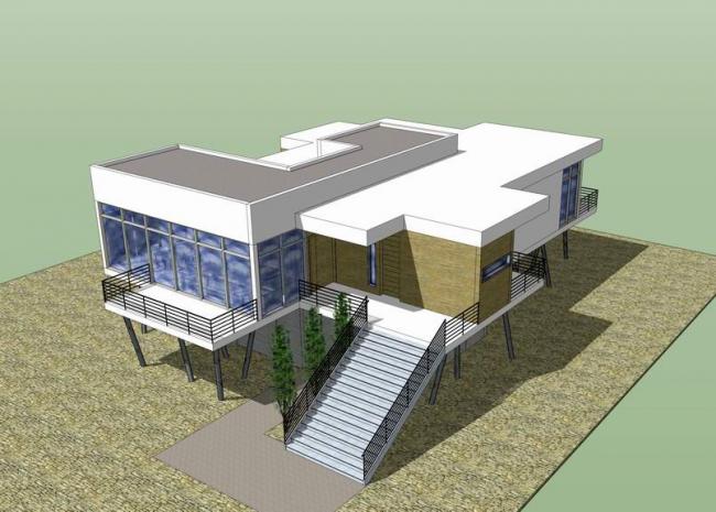 Sketchup别墅模型|独栋别墅,现代风格 Sketchup别墅模型|独栋别墅,现代风格