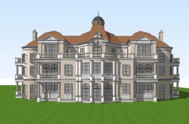 Sketchup别墅模型|独栋别墅，多层会所，法式，古典风格-BIM建筑网