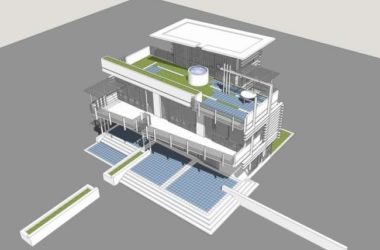Sketchup别墅模型|独栋别墅，现代风格-BIM建筑网
