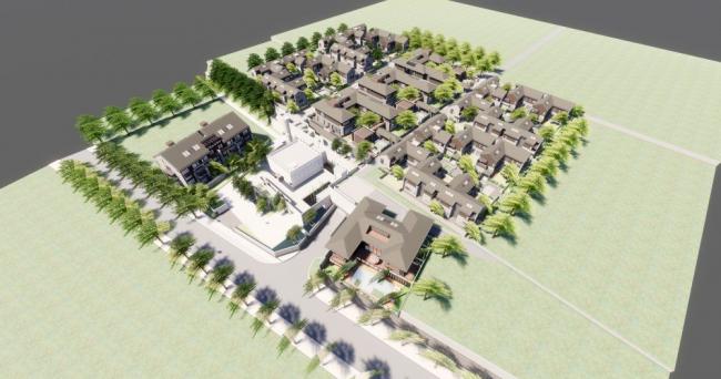 Sketchup别墅模型|联排别墅,新中式风格 Sketchup别墅模型|联排别墅,新中式风格