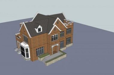 Sketchup别墅模型|独栋别墅，多层，居住建筑，英式，坡屋顶-BIM建筑网
