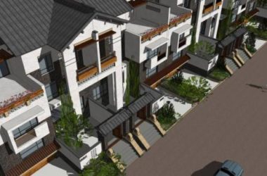 Sketchup别墅模型|联排别墅，新中式风格，居住建筑-BIM建筑网