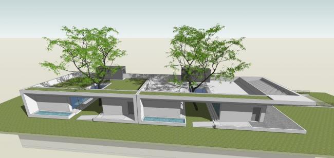 Sketchup别墅模型|独栋别墅,现代风格 Sketchup别墅模型|独栋别墅,现代风格