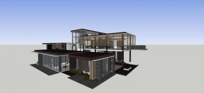 Sketchup别墅模型|独栋别墅,新中式风格 Sketchup别墅模型|独栋别墅,新中式风格