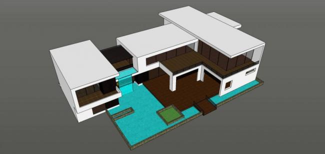 Sketchup别墅模型|独栋别墅,现代风格 Sketchup别墅模型|独栋别墅,现代风格