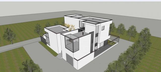 Sketchup别墅模型|独栋别墅,现代风格 Sketchup别墅模型|独栋别墅,现代风格