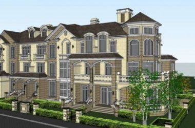 Sketchup别墅模型|五拼别墅，联排别墅，叠拼别墅，北美风格，欧式古典风格-BIM建筑网