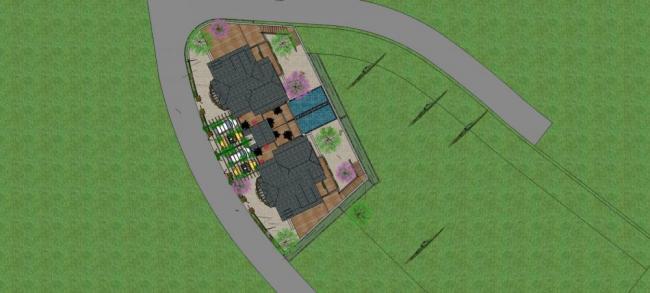 Sketchup别墅模型|双拼别墅,欧式古典风格 Sketchup别墅模型|双拼别墅,欧式古典风格