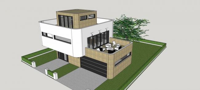 Sketchup别墅模型|独栋别墅,现代风格 Sketchup别墅模型|独栋别墅,现代风格