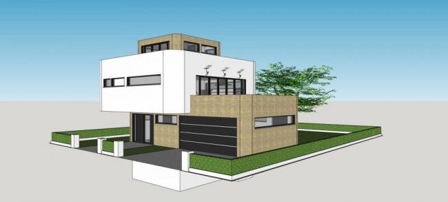 Sketchup别墅模型|独栋别墅,现代风格 Sketchup别墅模型|独栋别墅,现代风格