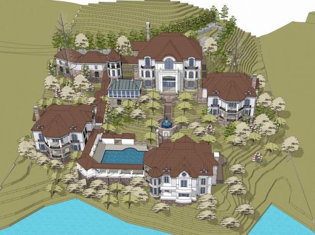 Sketchup别墅模型|独栋别墅,欧式古典风格 Sketchup别墅模型|独栋别墅,欧式古典风格