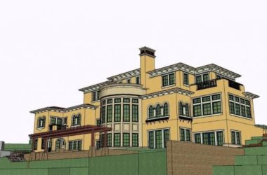 Sketchup别墅模型|西班牙风格，山地，独栋大别墅，-BIM建筑网