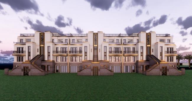 Sketchup别墅模型|联排别墅,新古典风格 Sketchup别墅模型|联排别墅,新古典风格