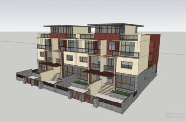 Sketchup别墅模型|居住建筑，双拼别墅，联排别墅，现代风格-BIM建筑网