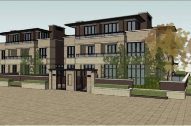 Sketchup别墅模型|草原风格长风别墅联排，古典风格，居住建筑-BIM建筑网