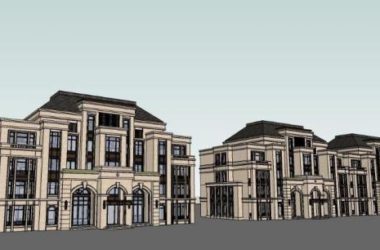 Sketchup别墅模型|叠拼别墅，欧式古典风格-BIM建筑网