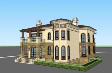 Sketchup别墅模型|独栋别墅，西班牙，地中海，欧式古典风格-BIM建筑网