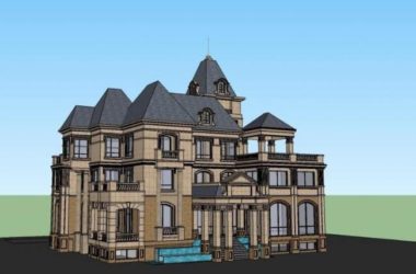 Sketchup别墅模型|独栋别墅，法式古典风格-BIM建筑网