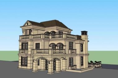 Sketchup别墅模型|独栋别墅，法式古典风格-BIM建筑网