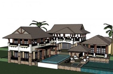 Sketchup别墅模型|多层别墅，东南亚风格-BIM建筑网