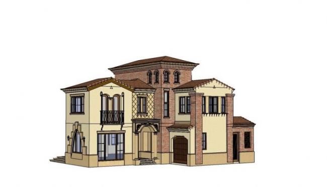 Sketchup别墅模型|地中海风格,西班牙别墅 Sketchup别墅模型|地中海风格,西班牙别墅