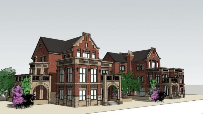 Sketchup别墅模型|独栋别墅,英式古典风格 Sketchup别墅模型|独栋别墅,英式古典风格