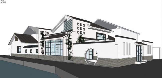 Sketchup别墅模型|徽派独栋别墅,中式风格 Sketchup别墅模型|徽派独栋别墅,中式风格