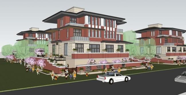 Sketchup别墅模型|并联式别墅,草原风格 Sketchup别墅模型|并联式别墅,草原风格