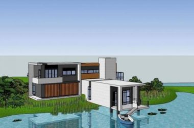 Sketchup别墅模型|山地临湖别墅，现代风格-BIM建筑网